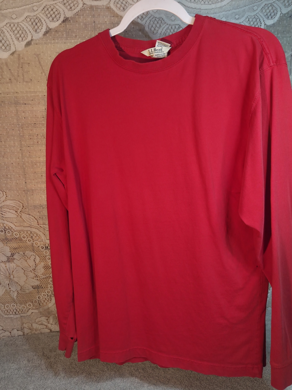 L.L. Bean Men’s Long-Sleeve Crewneck Shirt - Red
